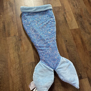 Cynthia Rowley Blue Sequin Mermaid Tail Blanket